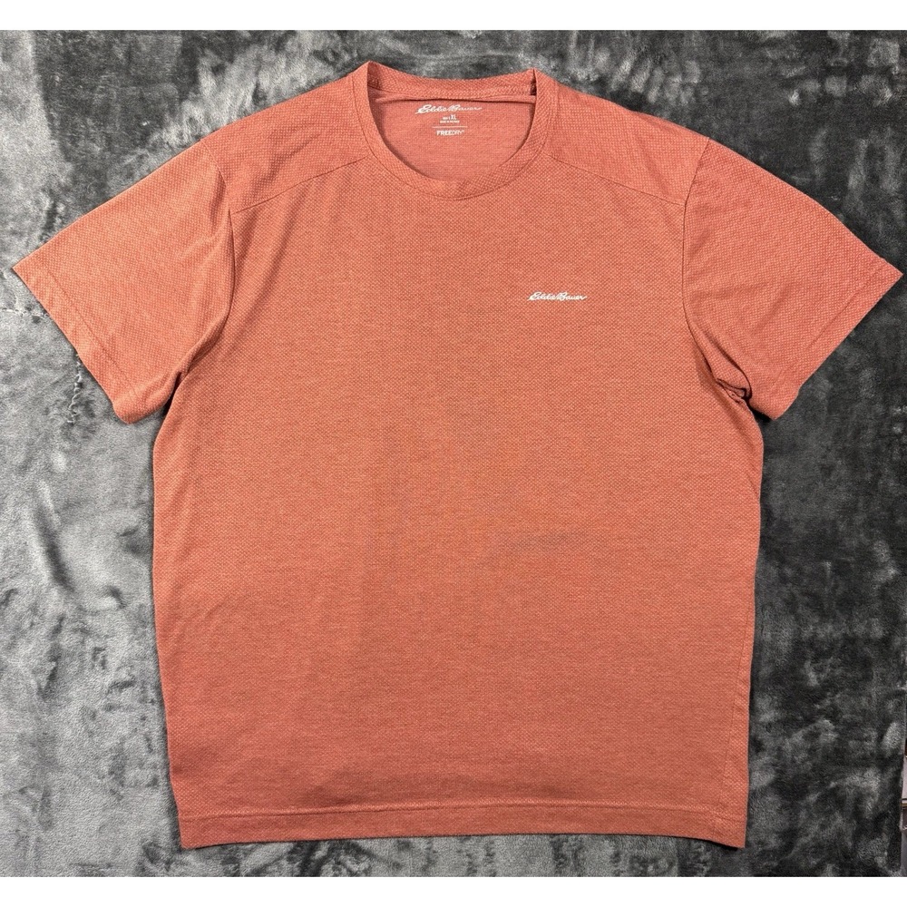 Eddie Bauer FreeDry Men's XL Performance T Shirt Burnt Orange Moisture Wicking